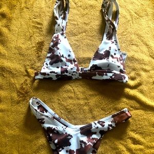 Cow print swimsuit